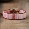 Brazalete de Piedra Natural “Cuarzo Rosa”-1