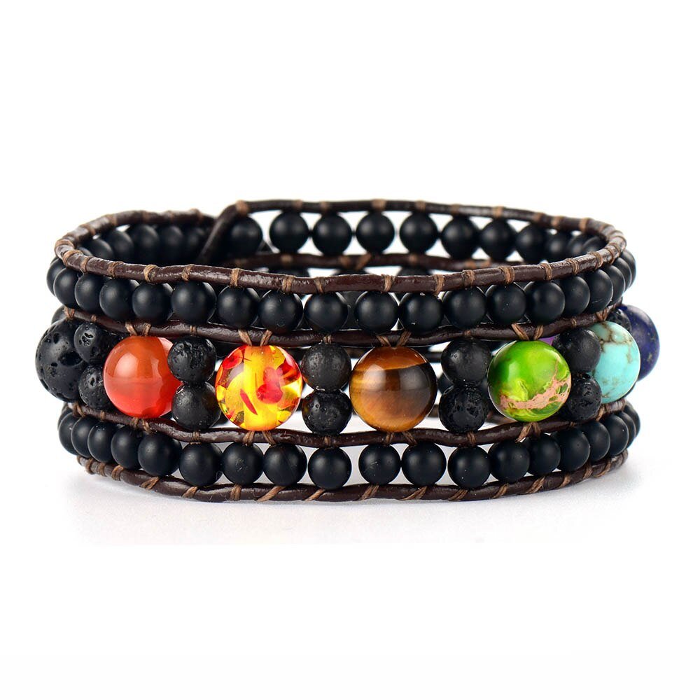 Pulsera 7 Chakras "Negro"-1