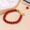 Pulsera de la suerte de ágata roja para mujer-1