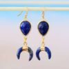 Pendientes de Media Luna de Lapis-Lazuli-1