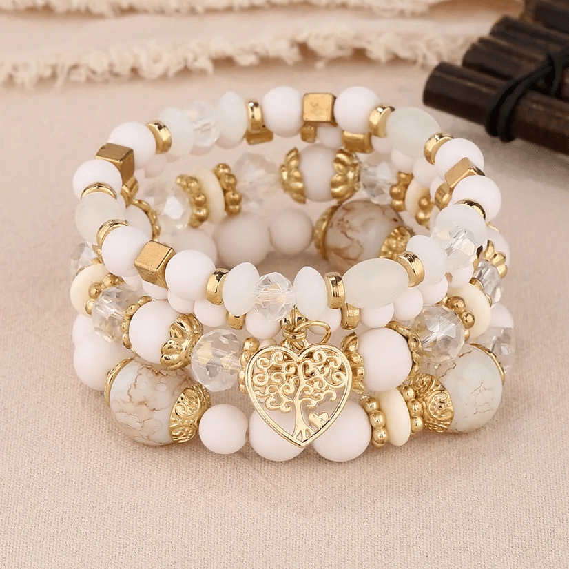 Pulsera de Vida de Estilo Bohemio con Perlas de Acrílico-1