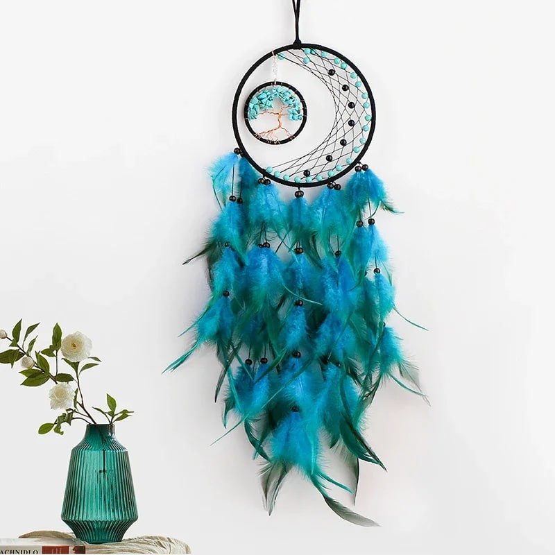 Atrapasueños Árbol de la Vida Decorativo con Plumas-1